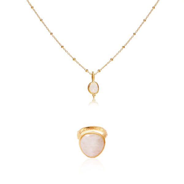 INTUITIVE WISDOM NECKLACE & FROM DARKNESS TO LIGHT MOONSTONE • RING - Image 2