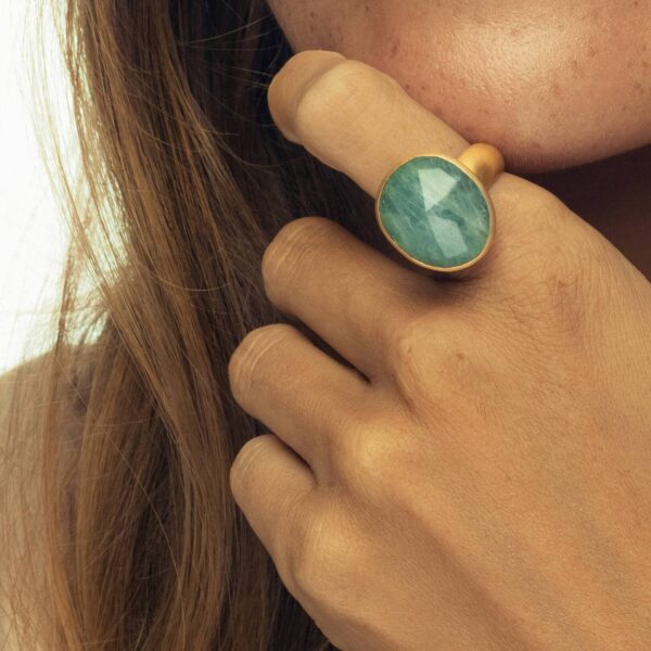 OM TAT SAT RING • AQUAMARINE - Image 2